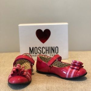Toddler girls Moschino pink bow shoes